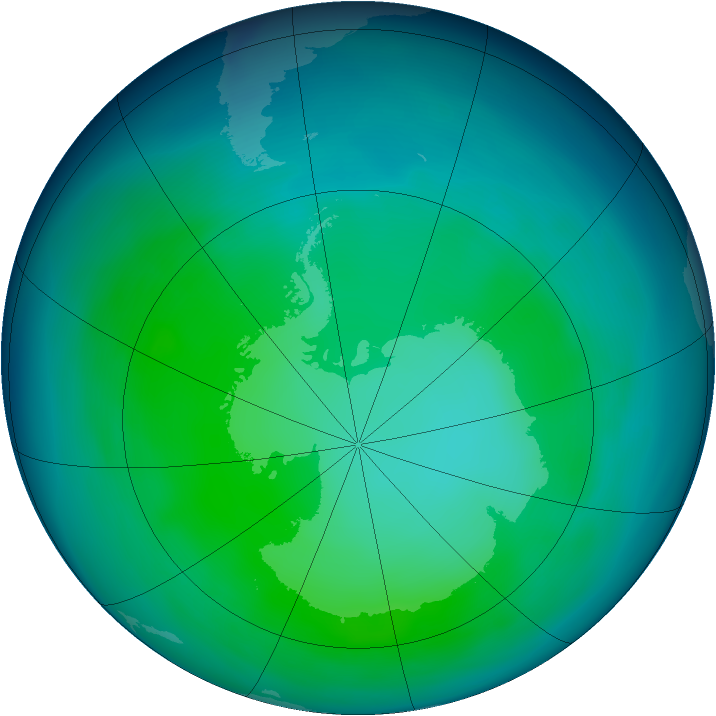 Antarctic ozone map for May 2006